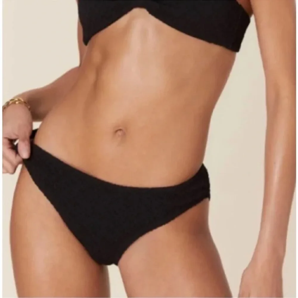 Andie x Mindy The Bikini Bottom NWT size XL in Black Textured Swimsuit‎